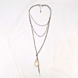 Express Layered Chain Necklace with Acrylic Pendant